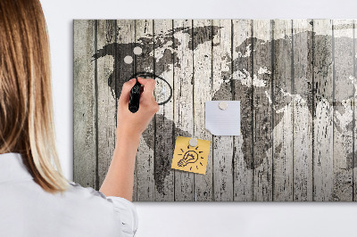 Tablica do rysowania magnetyczna Mapa świata z miejscem na zdjęcia