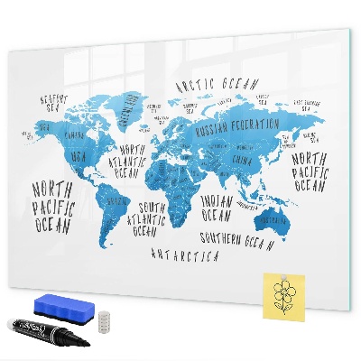 Tablica magnetyczna z pisakiem Mapa świata do personalizacji zdjęć
