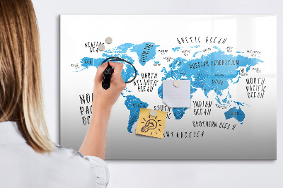 Tablica magnetyczna z pisakiem Mapa świata do personalizacji zdjęć