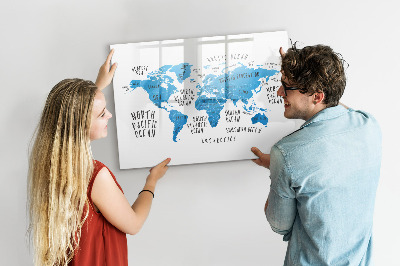 Tablica magnetyczna z pisakiem Mapa świata do personalizacji zdjęć