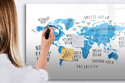 Tablica magnetyczna z pisakiem Mapa świata do personalizacji zdjęć