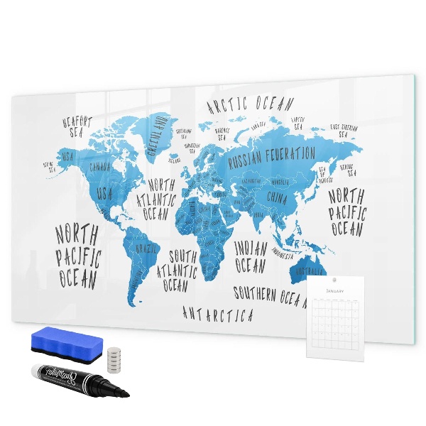 Tablica magnetyczna z pisakiem Mapa świata do personalizacji zdjęć