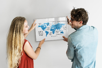Tablica magnetyczna z pisakiem Mapa świata do personalizacji zdjęć