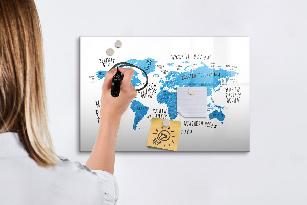 Tablica magnetyczna z pisakiem Mapa świata do personalizacji zdjęć