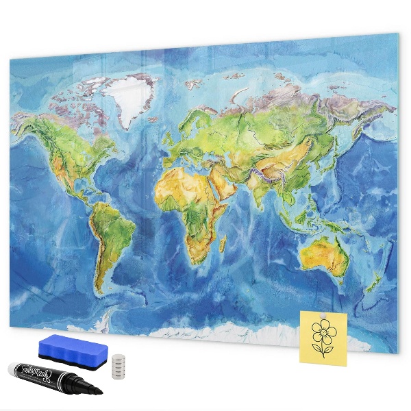 Magnetyczna tablica do rysowania Mapa świata z miejscami na zdjęcia