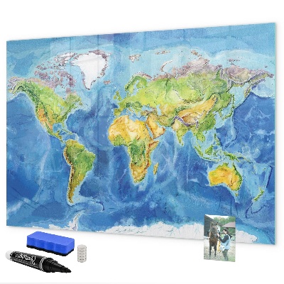 Magnetyczna tablica do rysowania Mapa świata z miejscami na zdjęcia