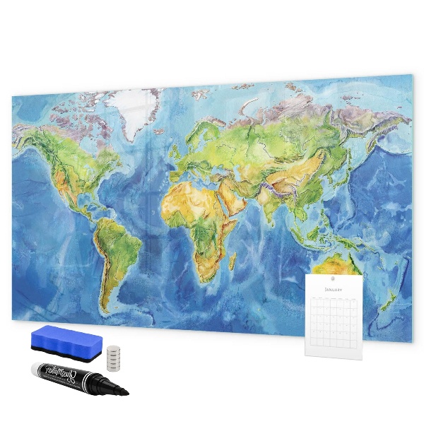 Magnetyczna tablica do rysowania Mapa świata z miejscami na zdjęcia