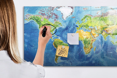 Magnetyczna tablica do rysowania Mapa świata z miejscami na zdjęcia