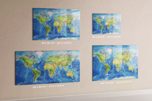 Magnetyczna tablica do rysowania Mapa świata z miejscami na zdjęcia