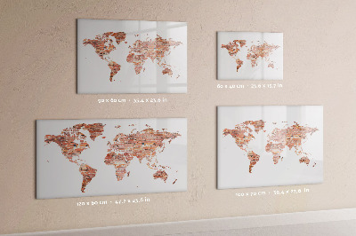 Magnetyczna tablica do rysowania Mapa świata z zdjęciami i notatkami