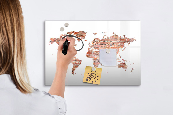 Magnetyczna tablica do rysowania Mapa świata z zdjęciami i notatkami