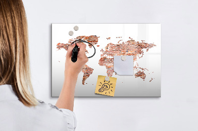 Magnetyczna tablica do rysowania Mapa świata z zdjęciami i notatkami