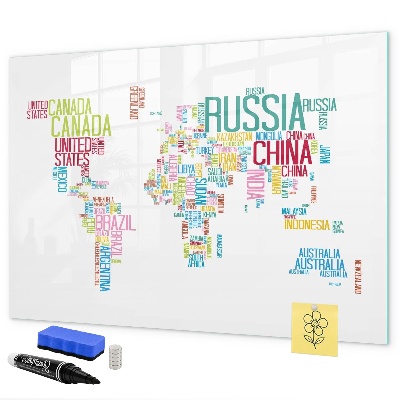 Tablica magnetyczna z pisakiem Mapa świata z osobistymi wspomnieniami