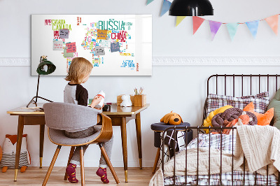 Tablica magnetyczna z pisakiem Mapa świata z osobistymi wspomnieniami