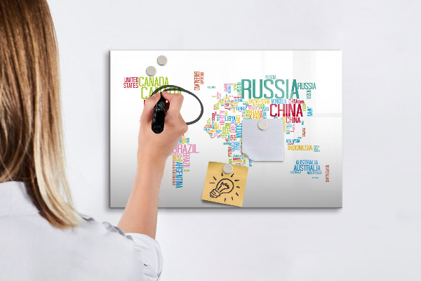 Tablica magnetyczna z pisakiem Mapa świata z osobistymi wspomnieniami