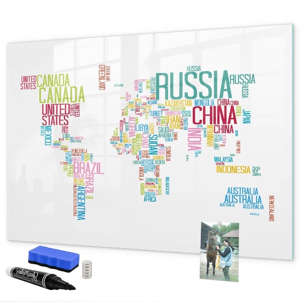 Tablica magnetyczna z pisakiem Mapa świata z osobistymi wspomnieniami