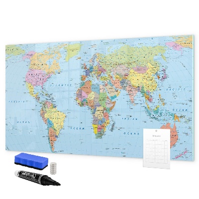 Magnetyczna tablica do rysowania Mapa świata z osobistymi zdjęciami