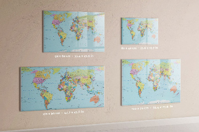 Magnetyczna tablica do rysowania Mapa świata z osobistymi zdjęciami