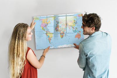 Magnetyczna tablica do rysowania Mapa świata z osobistymi zdjęciami
