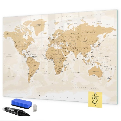 Tablica do rysowania magnetyczna Mapa podróży z miejscami do zaznaczenia