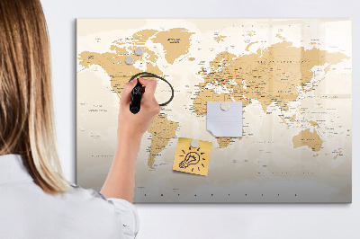 Tablica do rysowania magnetyczna Mapa podróży z miejscami do zaznaczenia