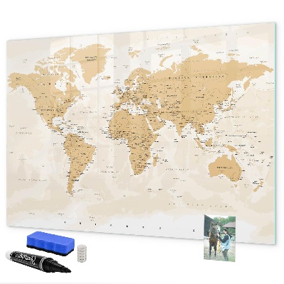 Tablica do rysowania magnetyczna Mapa podróży z miejscami do zaznaczenia