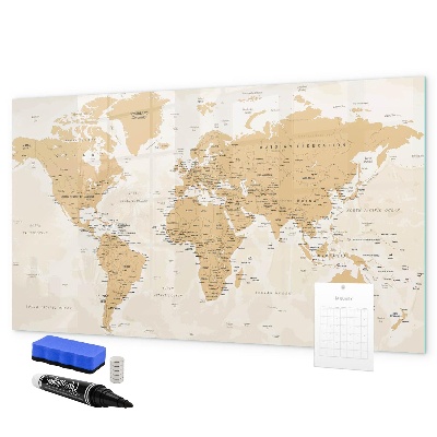 Tablica do rysowania magnetyczna Mapa podróży z miejscami do zaznaczenia