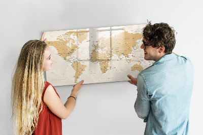 Tablica do rysowania magnetyczna Mapa podróży z miejscami do zaznaczenia