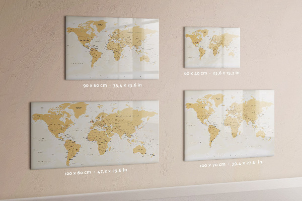 Tablica do rysowania magnetyczna Mapa podróży z miejscami do zaznaczenia