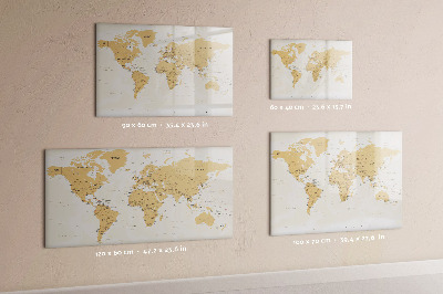 Tablica do rysowania magnetyczna Mapa podróży z miejscami do zaznaczenia