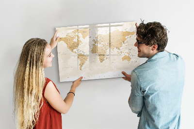 Tablica do rysowania magnetyczna Mapa podróży z miejscami do zaznaczenia