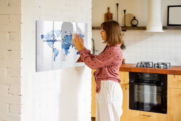 Tablica do rysowania magnetyczna Mapa świata z osobistymi wspomnieniami