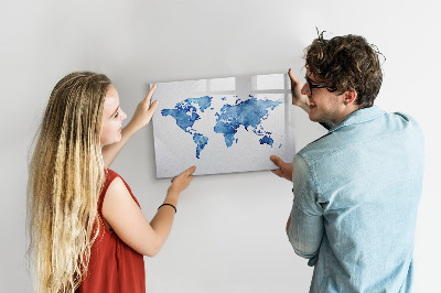 Tablica do rysowania magnetyczna Mapa świata z osobistymi wspomnieniami