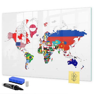 Tablica magnetyczna z pisakiem Mapa świata z miejscami na zdjęcia