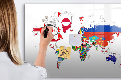 Tablica magnetyczna z pisakiem Mapa świata z miejscami na zdjęcia