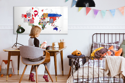 Tablica magnetyczna z pisakiem Mapa świata z miejscami na zdjęcia