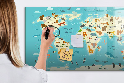 Tablica do rysowania magnetyczna Mapa świata z ilustracjami i zdjęciami