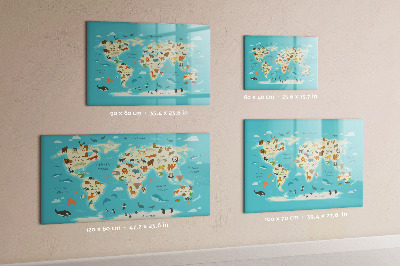 Tablica do rysowania magnetyczna Mapa świata z ilustracjami i zdjęciami