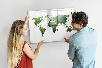 Tablica magnetyczna z pisakiem Zielona mapa świata z zdjęciami