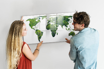Tablica magnetyczna z pisakiem Zielona mapa świata z zdjęciami