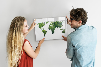 Tablica magnetyczna z pisakiem Zielona mapa świata z zdjęciami