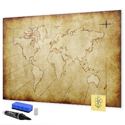 Magnetyczna tablica do rysowania Mapa świata z osobistymi wspomnieniami