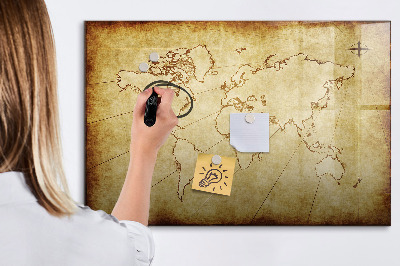 Magnetyczna tablica do rysowania Mapa świata z osobistymi wspomnieniami