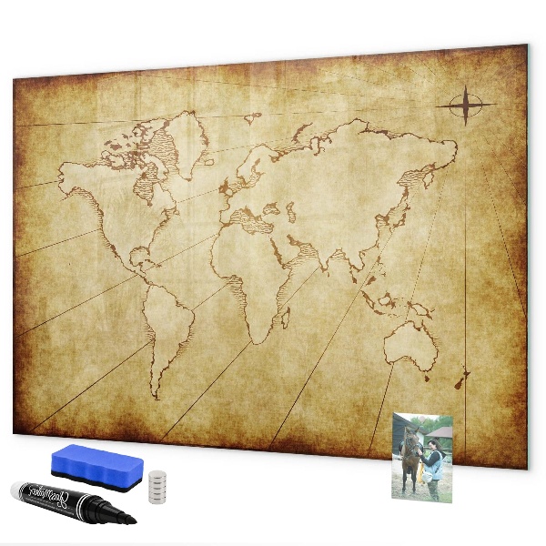 Magnetyczna tablica do rysowania Mapa świata z osobistymi wspomnieniami