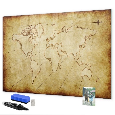 Magnetyczna tablica do rysowania Mapa świata z osobistymi wspomnieniami
