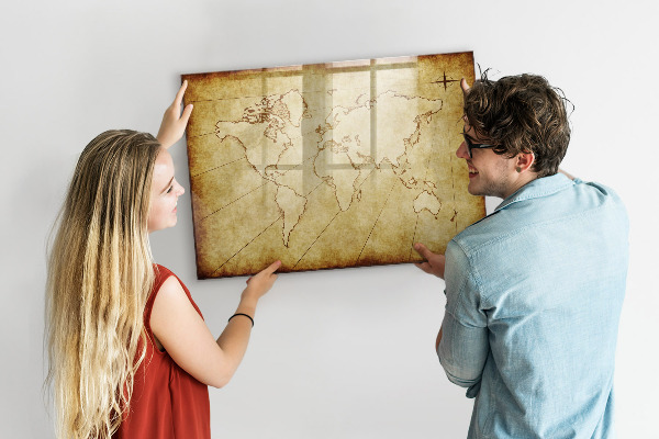 Magnetyczna tablica do rysowania Mapa świata z osobistymi wspomnieniami