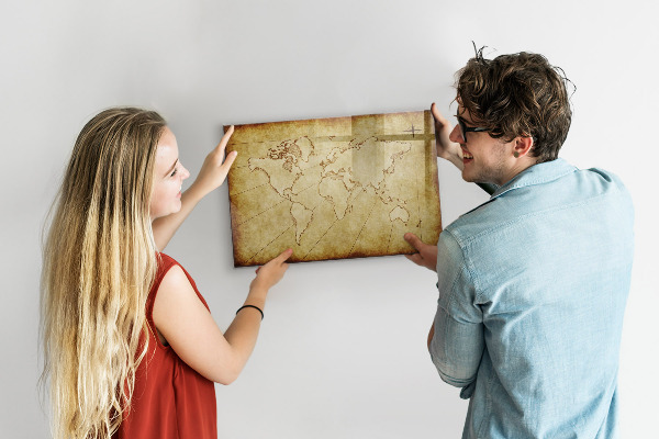 Magnetyczna tablica do rysowania Mapa świata z osobistymi wspomnieniami