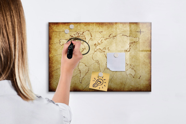 Magnetyczna tablica do rysowania Mapa świata z osobistymi wspomnieniami