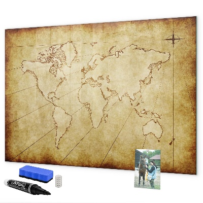 Magnetyczna tablica do rysowania Mapa świata z osobistymi wspomnieniami