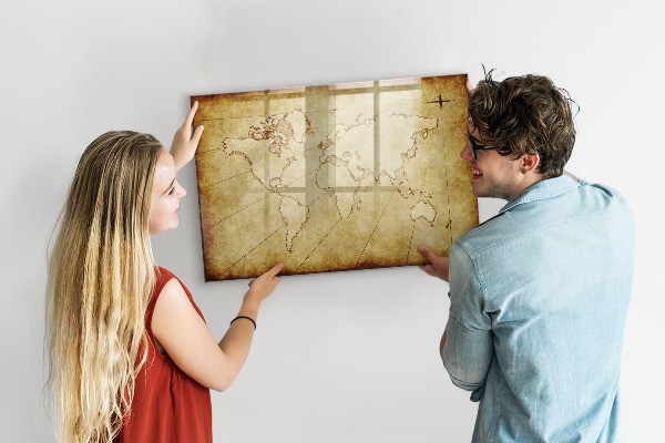 Magnetyczna tablica do rysowania Mapa świata z osobistymi wspomnieniami